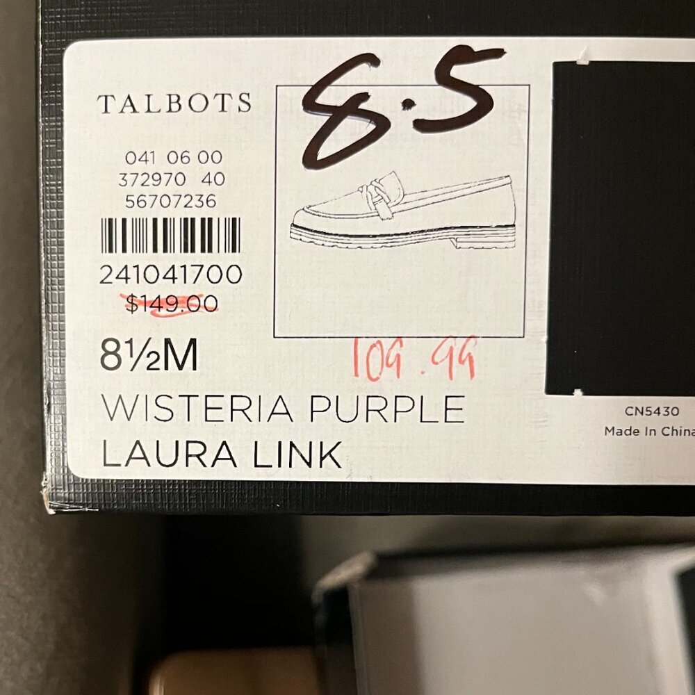 Talbots  Womens LAURA Loafer 8.5  Purple:Leather Slip On Academic NEW - Picture 3 of 10